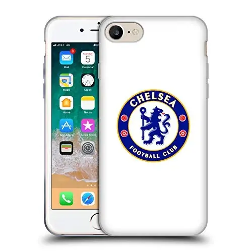 Head Case Designs Officially Licensed Chelsea Football Club Plain White Crest Gel Case [Military Grade Protection] Compatible with Apple iPhone 7/8 / SE 2020 & 2022 and Compatible with MagSafe - 1