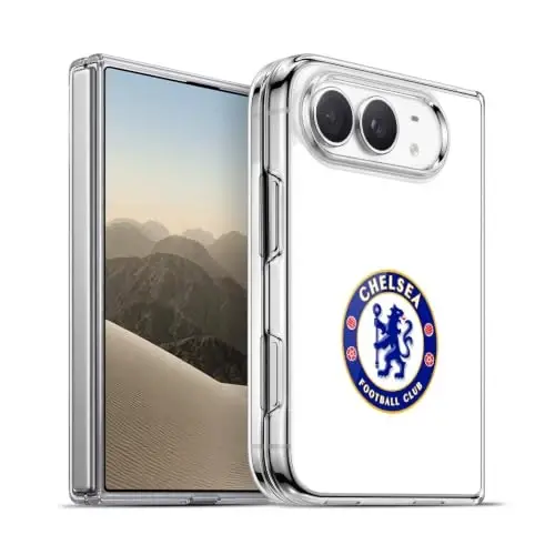 Head Case Designs Officially Licensed Chelsea Football Club Plain White Crest Gel Case [Military Grade Protection] Compatible with Apple iPhone Duo and Compatible with MagSafe - 1
