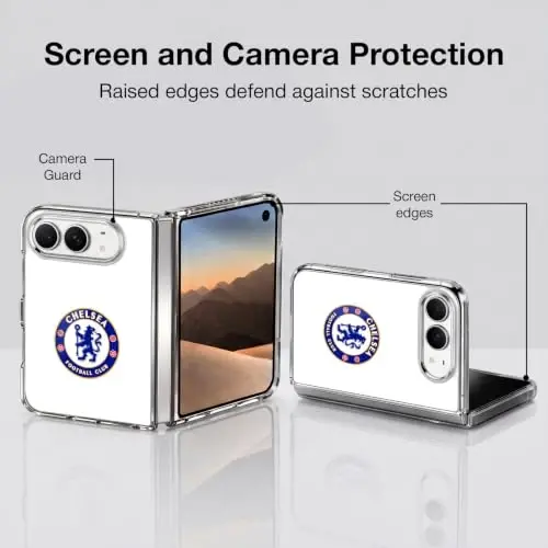 Head Case Designs Officially Licensed Chelsea Football Club Plain White Crest Gel Case [Military Grade Protection] Compatible with Apple iPhone Duo and Compatible with MagSafe - 4
