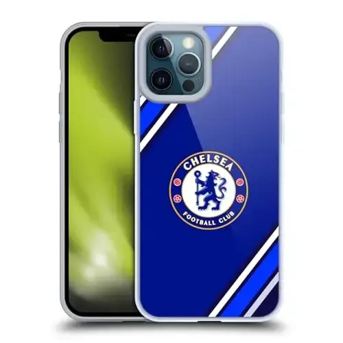 Head Case Designs Officially Licensed Chelsea Football Club Stripes Crest Gel Case [Harbiy darajadagi himoya] Apple iPhone 12 Pro Max bilan mos va MagSafe bilan mos - Modazone