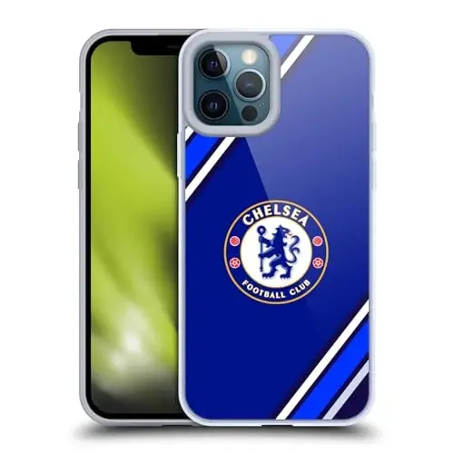 Head Case Designs Officially Licensed Chelsea Football Club Stripes Crest Gel Case [Harbiy darajadagi himoya] Apple iPhone 12 Pro Max bilan mos va MagSafe bilan mos - 2