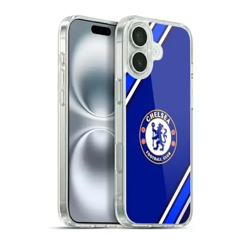 Head Case Designs Officially Licensed Chelsea Football Club Stripes Crest Gel Case [Harbiy darajadagi himoya] Apple iPhone 16 Plus bilan mos va MagSafe bilan mos - 3