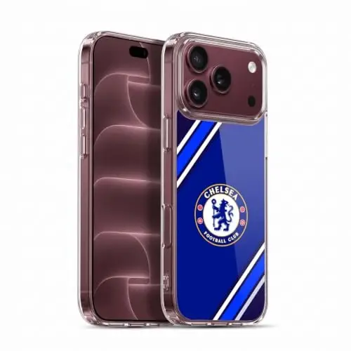 Head Case Designs Officially Licensed Chelsea Football Club Stripes Crest Gel Case [Military Grade Protection] Compatible with Apple iPhone 18 Pro Max - 1