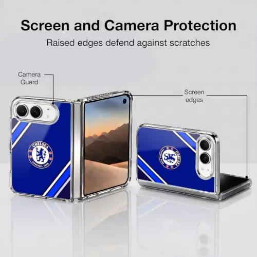 Head Case Designs Officially Licensed Chelsea Football Club Stripes Crest Gel Case [Military Grade Protection] Compatible with Apple iPhone Duo and Compatible with MagSafe - 4