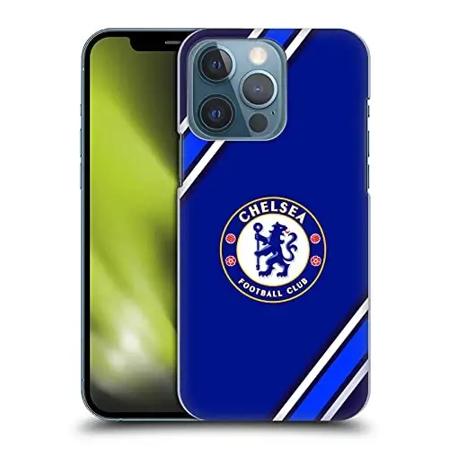 Head Case Designs Officially Licensed Chelsea Football Club Stripes Crest Hard Back Case Compatible with Apple iPhone 13 Pro 