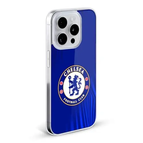 Head Case Designs Officially Licensed Chelsea Football Club Super Graphic Crest Gel Case [Military Grade Protection] Compatible with Apple iPhone 13 Mini 