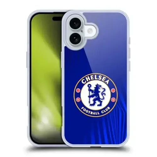 Head Case Designs Officially Licensed Chelsea Football Club Super Graphic Crest Gel Case [Military Grade Protection] Compatible with Apple iPhone 16 - 1