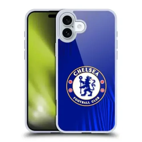 Head Case Designs Officially Licensed Chelsea Football Club Super Graphic Crest Gel Case [Military Grade Protection] Compatible with Apple iPhone 16 Plus - 1
