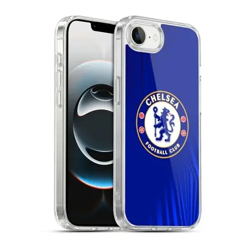 Head Case Designs Officially Licensed Chelsea Football Club Super Graphic Crest Gel Case [Military Grade Protection] Compatible with Apple iPhone 16e - 1