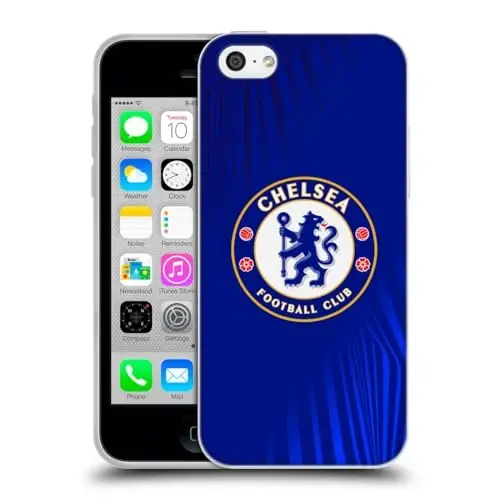 Head Case Designs Officially Licensed Chelsea Football Club Super Graphic Crest Gel Case [Military Grade Protection] Compatible with Apple iPhone 5c - 1