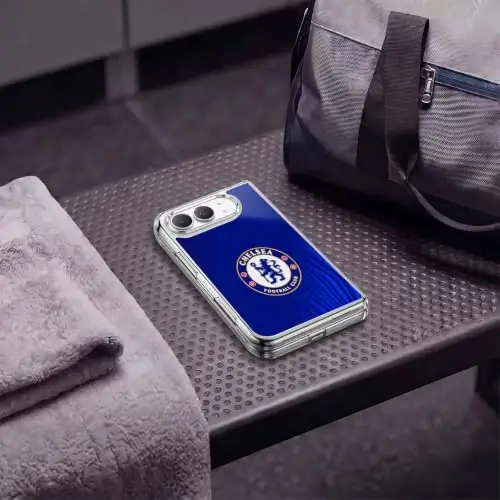 Head Case Designs Officially Licensed Chelsea Football Club Super Graphic Crest Gel Case [Military Grade Protection] Compatible with Apple iPhone Duo and Compatible with MagSafe - 6