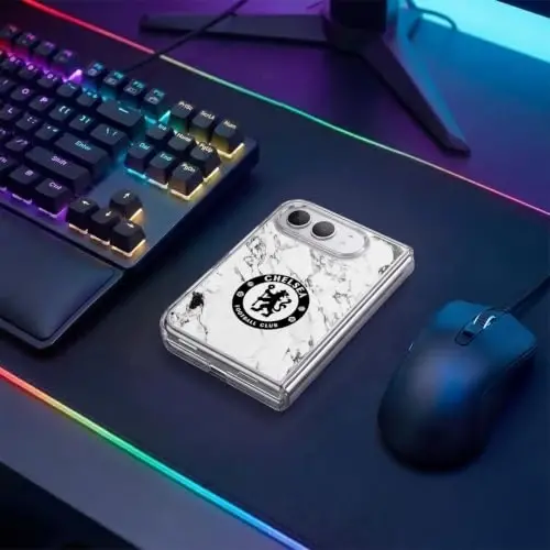 Head Case Designs Officially Licensed Chelsea Football Club White Marble Crest Gel Case [Military Grade Protection] Compatible with Apple iPhone Duo and Compatible with MagSafe - 5