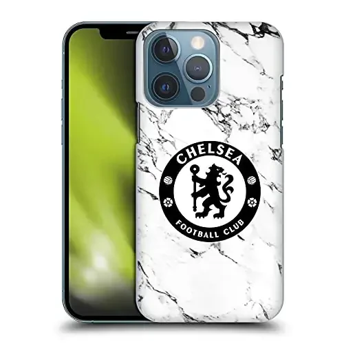 Head Case Designs Officially Licensed Chelsea Football Club White Marble Crest Hard Back Case Compatible with Apple iPhone 13 Pro 