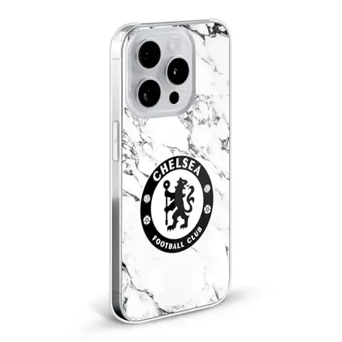 Head Case Designs Officially Licensed Chelsea Football Club White Marble Crest Hard Back Case Compatible with Apple iPhone 13 Pro - 2