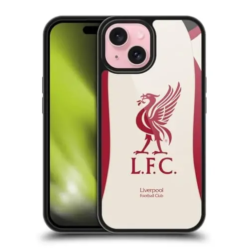 Head Case Designs Officially Licensed Liverpool Football Club Away 2025/26 Kit Gel Armour Case [Military Grade Protection] Compatible with Apple iPhone 15 - 1