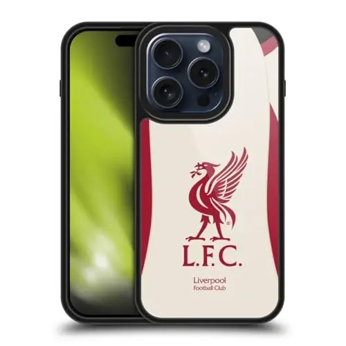 Head Case Designs Officially Licensed Liverpool Football Club Away 2025/26 Kit Gel Armour Case [Military Grade Protection] Compatible with Apple iPhone 15 Pro 