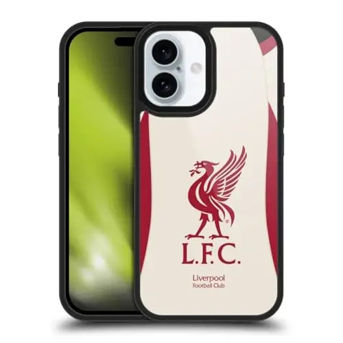 Head Case Designs Officially Licensed Liverpool Football Club Away 2025/26 Kit Gel Armour Case [Military Grade Protection] Compatible with Apple iPhone 16 - 1