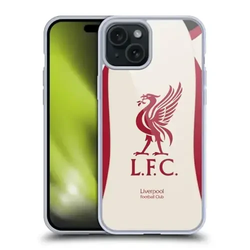 Head Case Designs Officially Licensed Liverpool Football Club Away 2025/26 Kit Gel Case [Military Grade Protection] Compatible with Apple iPhone 15 Plus 
