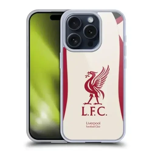 Head Case Designs Officially Licensed Liverpool Football Club Away 2025/26 Kit Gel Case [Military Grade Protection] Compatible with Apple iPhone 15 Pro 