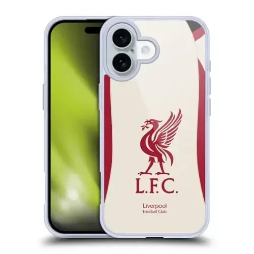 Head Case Designs Officially Licensed Liverpool Football Club Away 2025/26 Kit Gel Case [Military Grade Protection] Compatible with Apple iPhone 16 