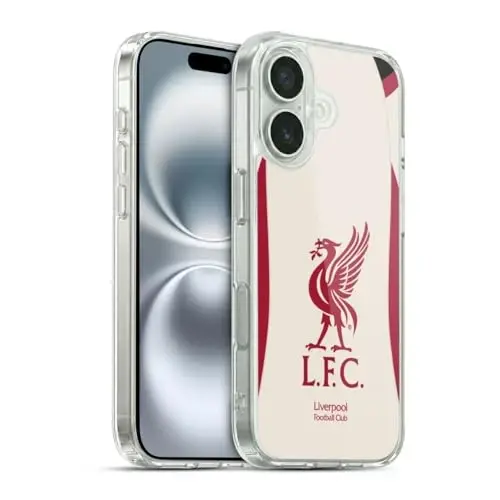 Head Case Designs Officially Licensed Liverpool Football Club Away 2025/26 Kit Gel Case [Military Grade Protection] Compatible with Apple iPhone 16 - 2