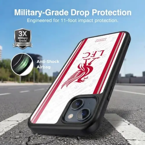 Head Case Designs Officially Licensed Liverpool Football Club Away 2026/27 Kit Gel Armor Case [Military Grade Drop Protection] Compatible with Apple iPhone 15 Plus - 2