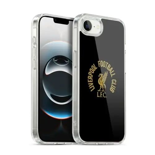 Head Case Designs Officially Licensed Liverpool Football Club Gold LFC On Black Liver Bird Gel Case [Military Grade] Compatible with Apple iPhone 16e / iPhone 17e and Compatible with MagSafe - HEAD CASE DESIGNS