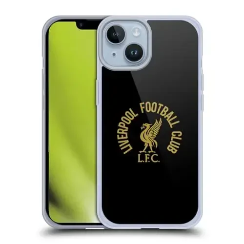 Head Case Designs Officially Licensed Liverpool Football Club Gold LFC On Black Liver Bird Gel Case [Military Grade Protection] Compatible with Apple iPhone 14 and Compatible with MagSafe - 1