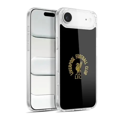 Head Case Designs Officially Licensed Liverpool Football Club Gold LFC On Black Liver Bird Gel Case [Military Grade Protection] Compatible with Apple iPhone 17 Air - 1