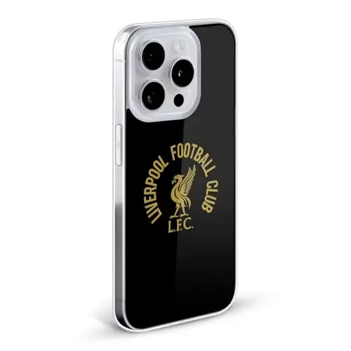 Head Case Designs Officially Licensed Liverpool Football Club Gold LFC On Black Liver Bird Gel Case [Military Grade Protection] Compatible with Apple iPhone 17 Pro - 2