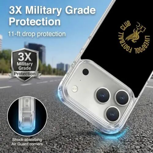 Head Case Designs Officially Licensed Liverpool Football Club Gold LFC On Black Liver Bird Gel Case [Military Grade Protection] Compatible with Apple iPhone 18 Pro and Compatible with MagSafe - Head Case Designs (1)