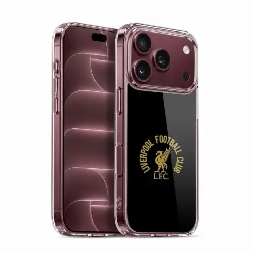 Head Case Designs Officially Licensed Liverpool Football Club Gold LFC On Black Liver Bird Gel Case [Military Grade Protection] Compatible with Apple iPhone 18 Pro and Compatible with MagSafe - 1