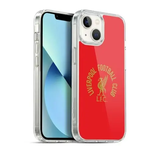 Head Case Designs Officially Licensed Liverpool Football Club Gold LFC On Red Liver Bird Gel Case [Harbiy darajadagi himoya] Apple iPhone 13 bilan mos va MagSafe bilan mos 