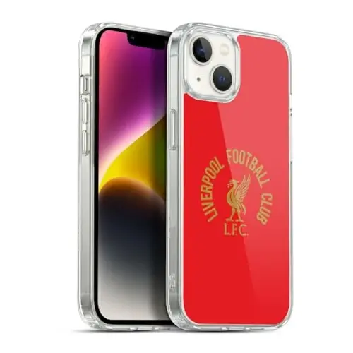 Head Case Designs Officially Licensed Liverpool Football Club Gold LFC On Red Liver Bird Gel Case [Military Grade Protection] Compatible with Apple iPhone 14 Plus and Compatible with MagSafe - HEAD CASE DESIGNS
