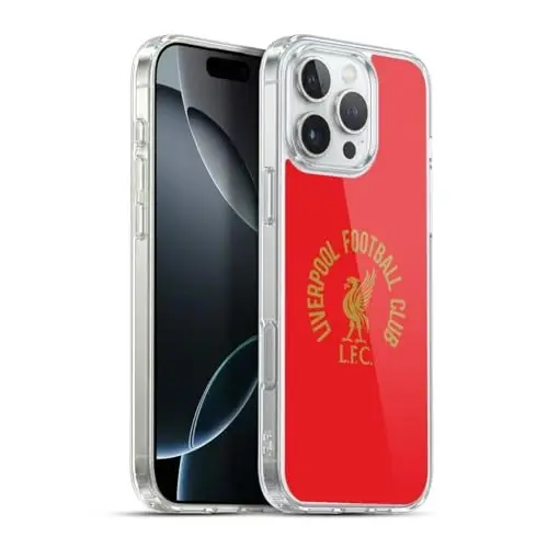 Head Case Designs Officially Licensed Liverpool Football Club Gold LFC On Red Liver Bird Gel Case [Military Grade Protection] Compatible with Apple iPhone 16 Pro Max and Compatible with MagSafe - 1