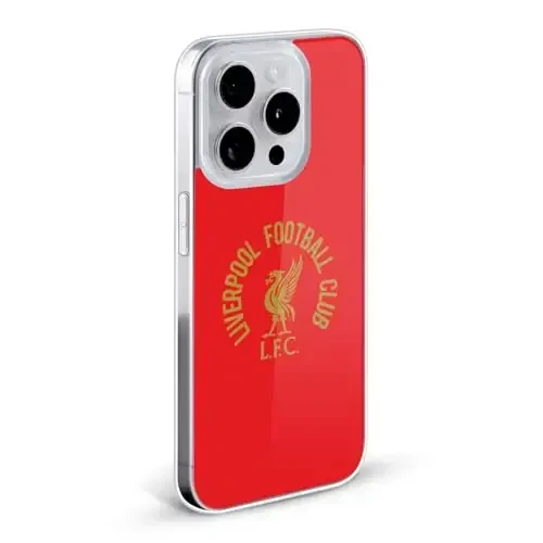 Head Case Designs Officially Licensed Liverpool Football Club Gold LFC On Red Liver Bird Gel Case [Military Grade Protection] Compatible with Apple iPhone 17 - 5