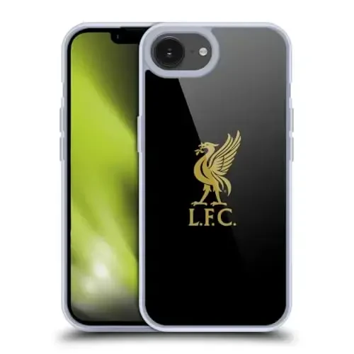 Head Case Designs Officially Licensed Liverpool Football Club Gold Logo On Black Liver Bird Gel Case [Military Grade Protection] Compatible with Apple iPhone 16e - HEAD CASE DESIGNS