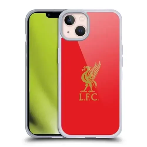 Head Case Designs Officially Licensed Liverpool Football Club Gold Logo On Red Liver Bird Gel Case [Harbiy darajadagi himoya] Apple iPhone 13 bilan mos va MagSafe bilan mos 