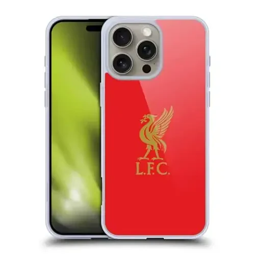 Head Case Designs Officially Licensed Liverpool Football Club Gold Logo On Red Liver Bird Gel Case [Military Grade Protection] Apple iPhone 16 Pro Max bilan mos va MagSafe bilan mos 
