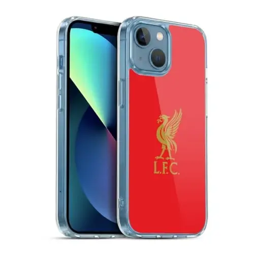 Head Case Designs Officially Licensed Liverpool Football Club Gold Logo On Red Liver Bird Gel Case [Military Grade Protection] Compatible with Apple iPhone 13 Mini and Compatible with MagSafe 