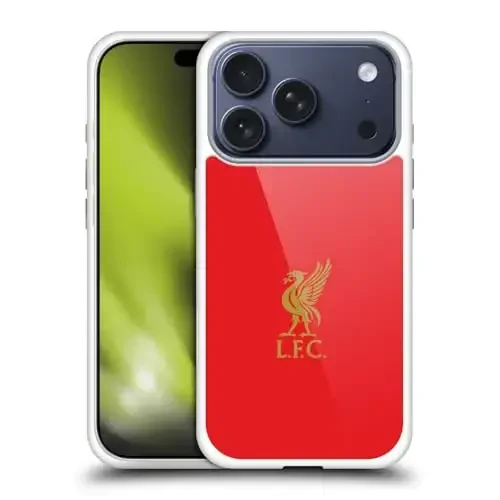 Head Case Designs Officially Licensed Liverpool Football Club Gold Logo On Red Liver Bird Gel Case [Military Grade Protection] Compatible with Apple iPhone 17 Pro - 4