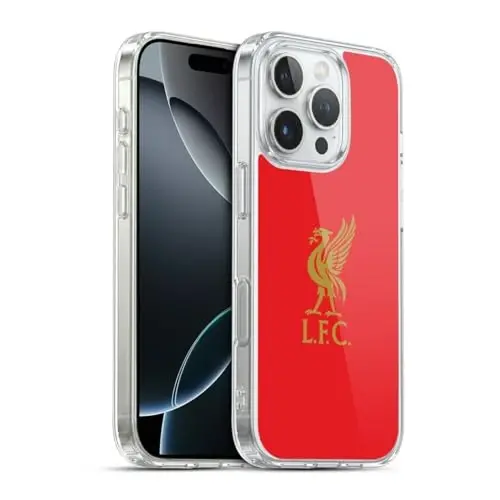 Head Case Designs Officially Licensed Liverpool Football Club Gold Logotipi Qizil Liver Bird Gel G'ilof Apple iPhone 16 Pro va MagSafe bilan mos keladigan [Harbiy Darajadagi Himoya] - 1
