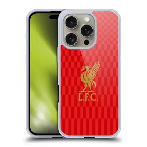 Head Case Designs Officially Licensed Liverpool Football Club Gold On Red Kit Liver Bird Gel Case [Harbiy darajadagi himoya] Apple iPhone 16 Pro va MagSafe bilan mos keladi 