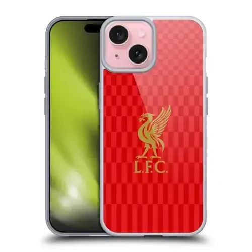 Head Case Designs Officially Licensed Liverpool Football Club Gold On Red Kit Liver Bird Gel Case [Harbiy himoya darajasi] Apple iPhone 15 bilan mos va MagSafe bilan mos - 1