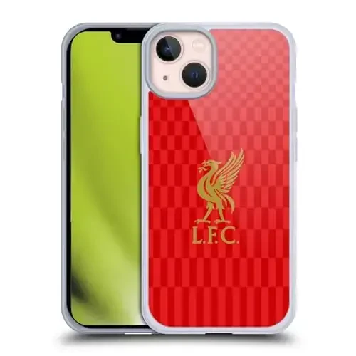 Head Case Designs Officially Licensed Liverpool Football Club Gold On Red Kit Liver Bird Gel Case [Military Grade Protection] Compatible with Apple iPhone 13 and Compatible with MagSafe 