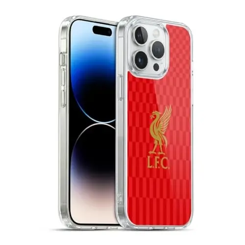 Head Case Designs Officially Licensed Liverpool Football Club Gold On Red Kit Liver Bird Gel Case [Military Grade Protection] Apple iPhone 14 Pro Max bilan mos va MagSafe bilan mos keladi 