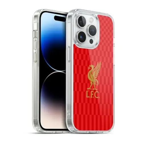 Head Case Designs Officially Licensed Liverpool Football Club Gold On Red Kit Liver Bird Gel Case [Military Grade Protection] Compatible with Apple iPhone 13 Pro and Compatible with MagSafe - 1
