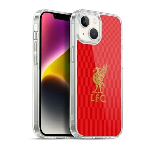 Head Case Designs Officially Licensed Liverpool Football Club Gold On Red Kit Liver Bird Gel Case [Military Grade Protection] Compatible with Apple iPhone 14 and Compatible with MagSafe 