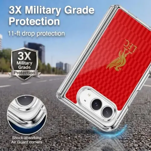 Head Case Designs Officially Licensed Liverpool Football Club Gold On Red Kit Liver Bird Gel Case [Military Grade Protection] Compatible with Apple iPhone Duo and Compatible with MagSafe - Head Case Designs (1)