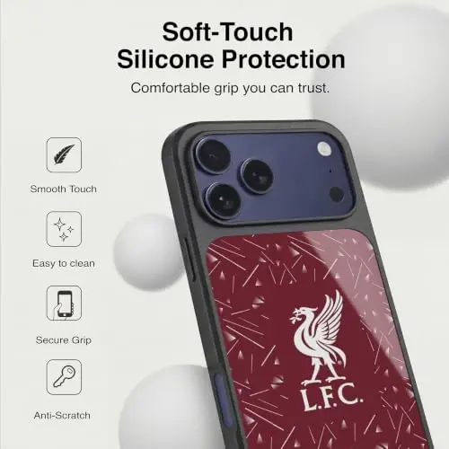 Head Case Designs Officially Licensed Liverpool Football Club Home 2026/27 Kit Gel Armor Case [Military Grade Drop Protection] Compatible with Apple iPhone 18 Pro - 4